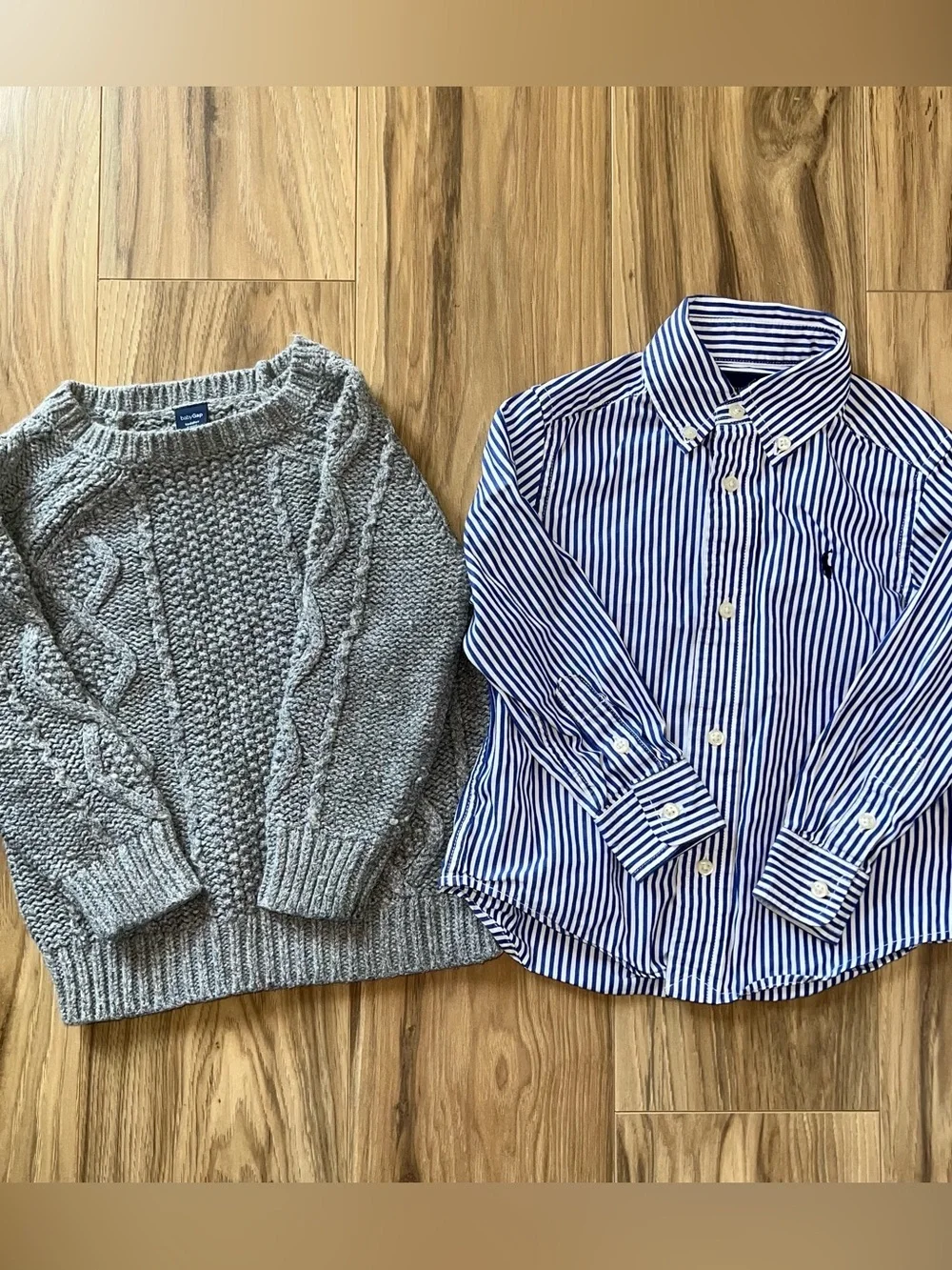 Ralph Lauren Baby Gap Boys Toddler 2T Dress Shirt Cable Knit Sweater Bundle